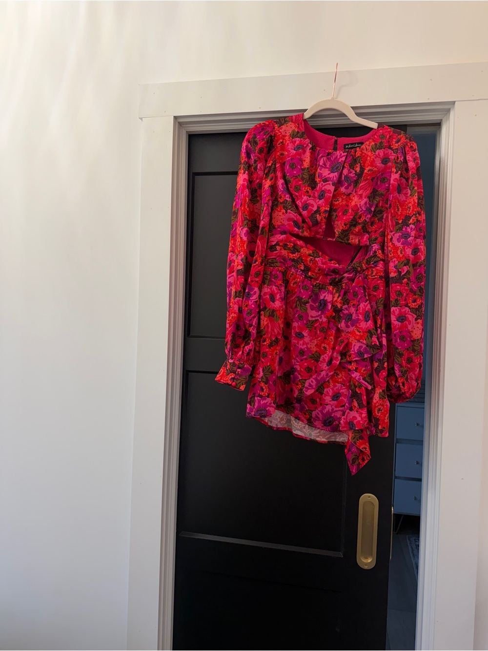 Floral Pink Long-Sleeve Wrap Dress